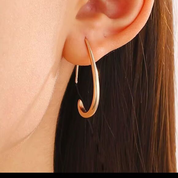 NEW Silver Plated Teardrop Dangle Earrings Choose Gold or Silver Hoops - Picture 7 of 8